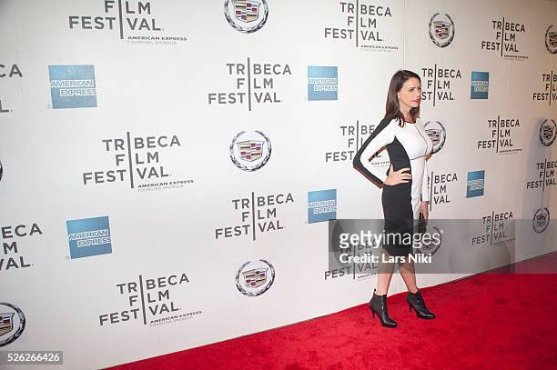 Amy Landecker attends the Almost Christmas film premiere during the Tribeca Film Festival at BMCC in New York City. �� LAN