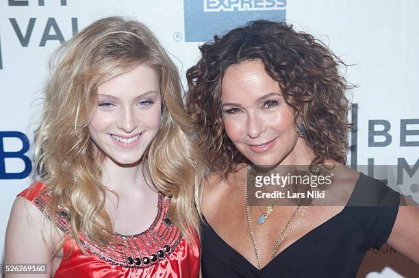 Saxon Sharbino and Jennifer Grey attend the Trust Me Film Premiere during the 2013 Tribeca Film Festival at the BMCC in New York City. �� LAN