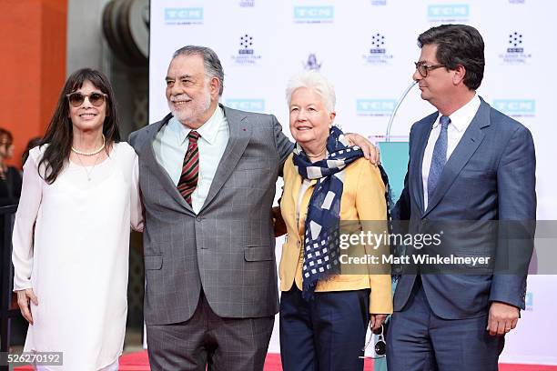 Actress Talia Shire, Honoree Francis Ford Coppola, directors Eleanor Coppola and Roman Coppola pose for a photo as TCM honors Academy Award winning...