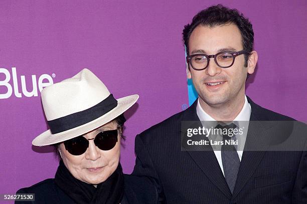 Yoko Ono and Josh Fox attend the Gasland Part II Film Premiere during the 2013 Tribeca Film Festival at the SVA Theater in New York City. �� LAN