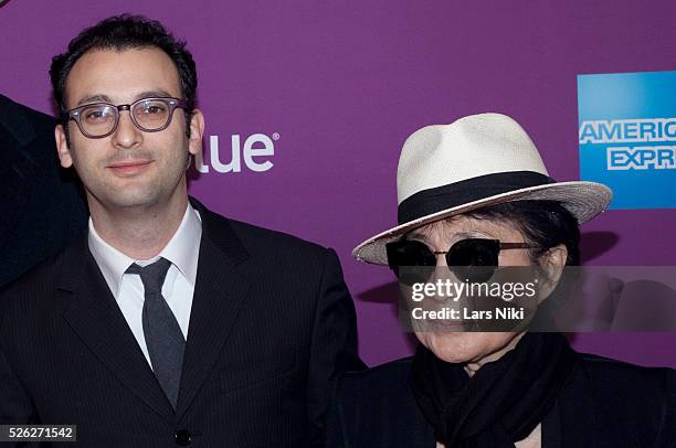 Yoko Ono and Josh Fox attend the Gasland Part II Film Premiere during the 2013 Tribeca Film Festival at the SVA Theater in New York City. �� LAN