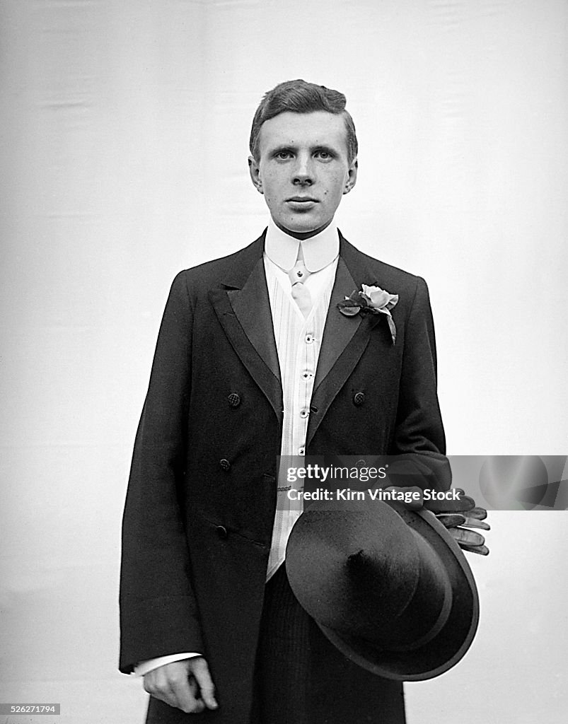 Formal portrait of a young man in England, ca. 1895.