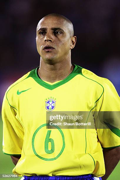 Portrait of Roberto Carlos of Brazil prior to the 2006 World Cup Qualifier South American Group match between Uruguay and Brazil at the Centenario...