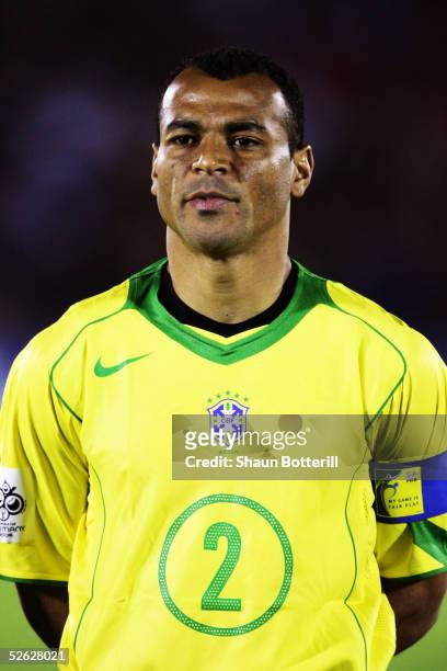 Portrait of Cafu of Brazil prior to the 2006 World Cup Qualifier South American Group match between Uruguay and Brazil at the Centenario Stadium on...