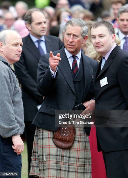 Prince Charles, the Prince of Wales, in his role as The Duke of Rothesay, opens the Monaltrie Park children's playground in Ballater near Balmoral on...