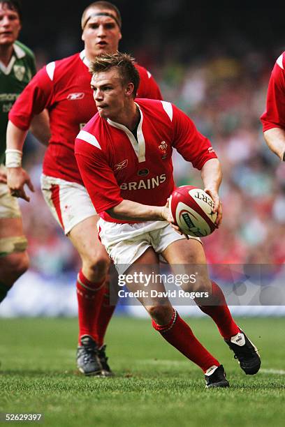 Dwayne Peel of Wales in action during the RBS Six Nations International between Wales and Ireland at The Millennium Stadium on March 19, 2005 in...