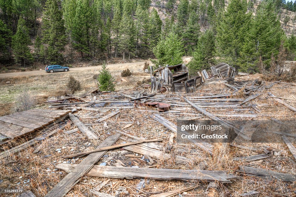 Ghost town mill ruins