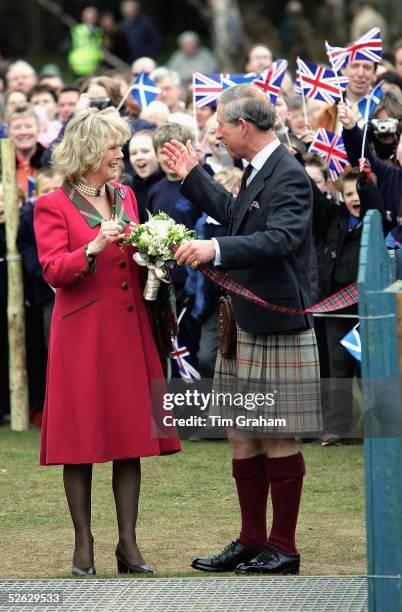 Prince Charles, the Prince of Wales, and his wife Camilla, the Duchess of Cornwall, in their role as the Duke and Duchess of Rothesay, take time out...