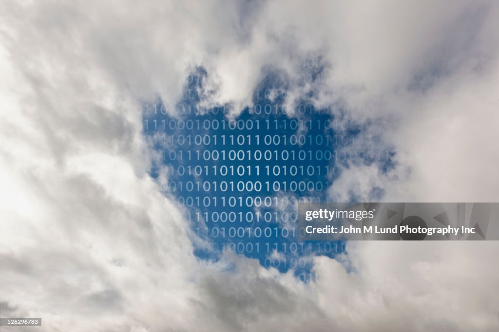 Binary Code And Clouds In Blue Sky High-Res Stock Photo - Getty Images
