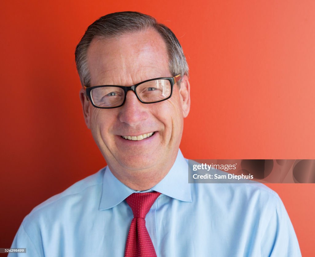 Caucasian businessman smiling