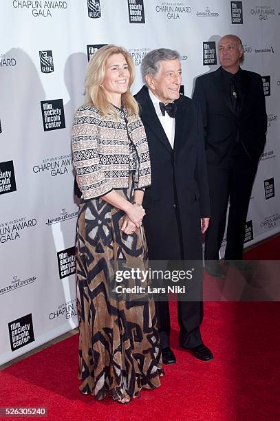 Susan Crow and Tony Bennett attend The 40th Anniversary Chaplin Award Gala at Avery Fisher Hall at Lincoln Center for the Performing Arts in New York...