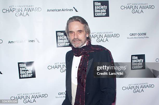 Jeremy Irons attends The 40th Anniversary Chaplin Award Gala at Avery Fisher Hall at Lincoln Center for the Performing Arts in New York City. �� LAN