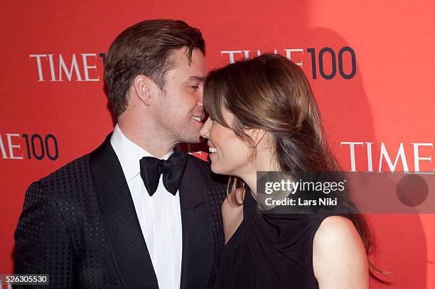 Justin Timberlake and Jessica Biel attend the 2013 Ninth Annual Time 100 Gala at the Frederick P. Rose Hall at Lincoln Center in New York City. �� LAN