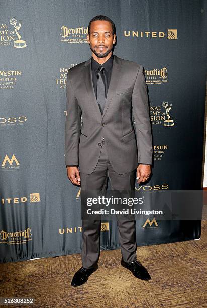 Actor Anthony Montgomery poses in the press room at the 43rd Annual Daytime Creative Arts Emmy Awards at Westin Bonaventure Hotel on April 29, 2016...