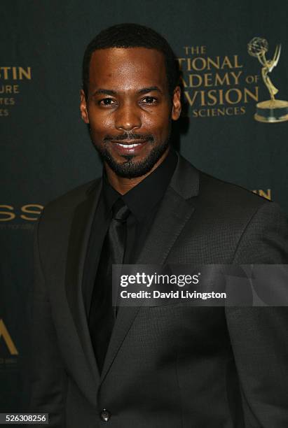 Actor Anthony Montgomery poses in the press room at the 43rd Annual Daytime Creative Arts Emmy Awards at Westin Bonaventure Hotel on April 29, 2016...