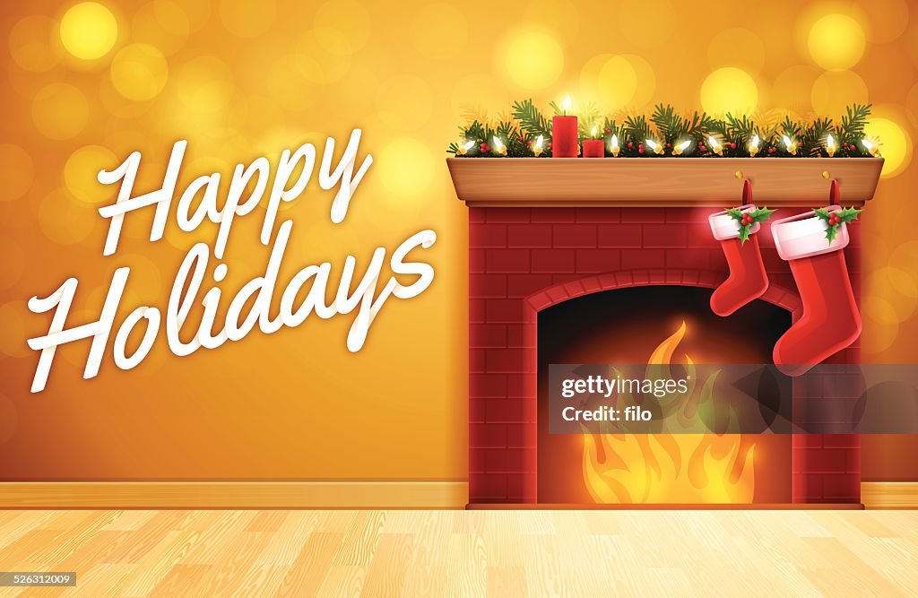 Happy Holidays Fireplace