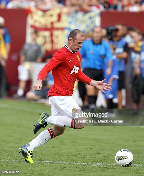 Manchester United player Wayne Rooney during the World Football Challenge Friendly match between FC Barcelona and Manchester United. Manchester...