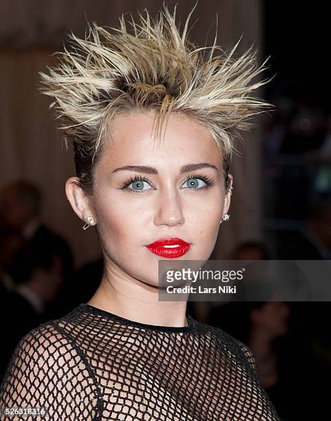 Miley Cyrus attends the Costume Institute Gala for the 'PUNK: Chaos to Couture' exhibition at the Metropolitan Museum of Art in New York City. �� LAN