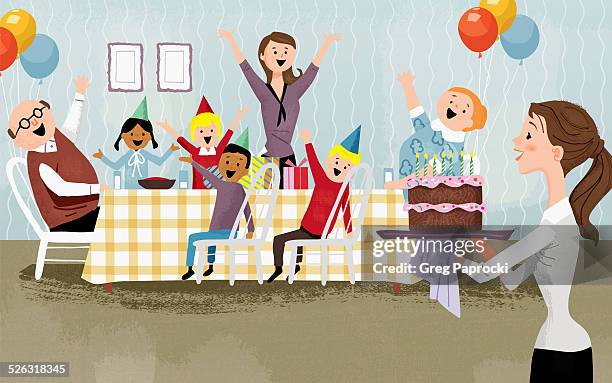 birthday celebration - surprise birthday party stock illustrations
