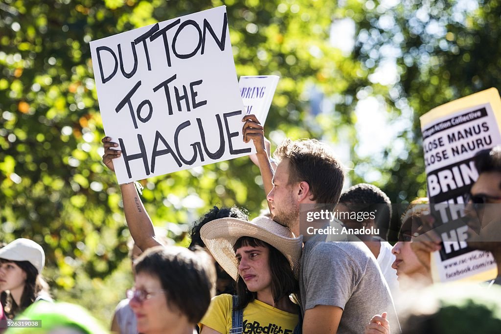 Protest in Australia for asylum seekers held in off shore detention