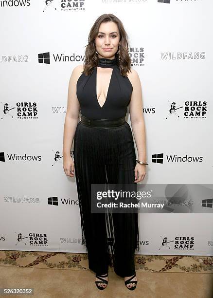 Actress Sophie Simmons arrives at the First Annual "Girls To The Front" event benefiting Girls Rock Camp Foundation at Chateau Marmont on April 29,...