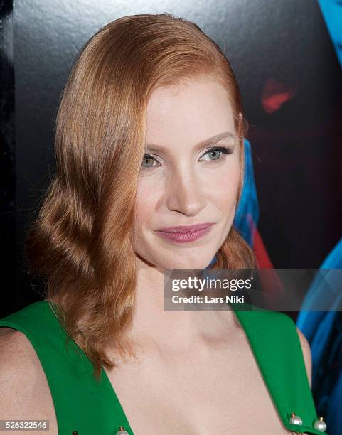 Jessica Chastain attends the "Crimson Peak" New York premiere at AMC Loews Lincoln Square in New York City. �� LAN