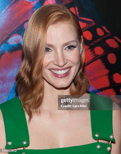 Jessica Chastain attends the "Crimson Peak" New York premiere at AMC Loews Lincoln Square in New York City. �� LAN