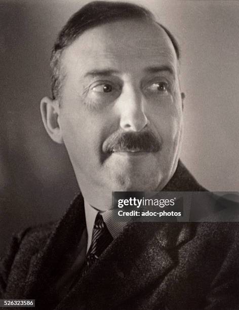 Stefan Zweig , ��crivain et dramaturge autrichien n�� �� Vienne . En 1935.