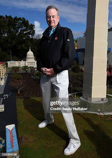 In this photo provided by Legoland, Fox News political commentator Bill O'Reilly stands in the National Mall at a lego replica Washington DC at...