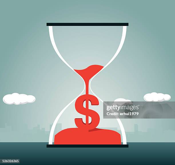das sanduhr, verlust, wirtschaftlichen depression, schulden, geldumtausch, investitionen, business - sand dollar stock-grafiken, -clipart, -cartoons und -symbole