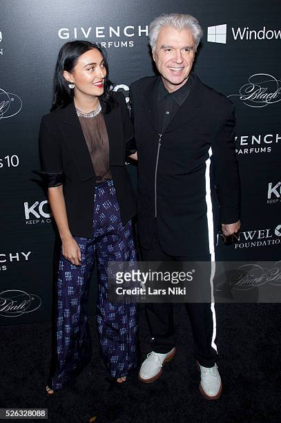 Malu Abeni Valentine Byrne and David Byrne attend the "2015 Keep a Child Alive 12th Annual Black Ball" at the Hammerstein Ballroom in New York City....