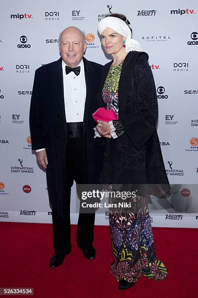 Julian Fellowes and Emma Joy Kitchener attend the "43rd International Emmy Awards" at the New York Hilton in New York City. �� LAN