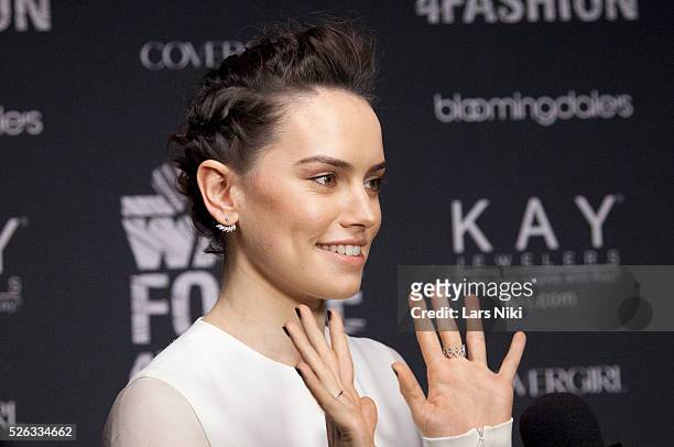 Daisy Ridley attends the "Star Wars Force 4 Fashion" launch event at the Skylight Modern in New York City. �� LAN