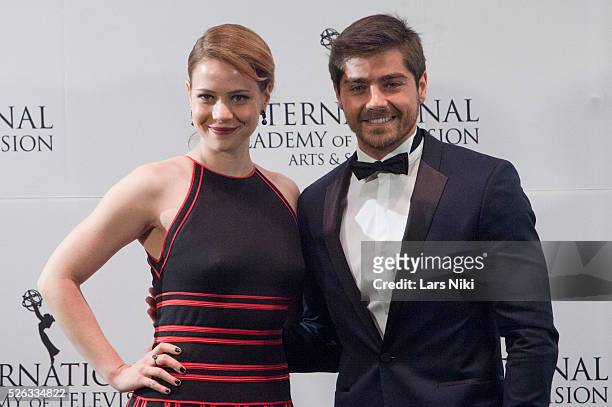 Leandra Lea and Lourenco Ortigao attend the "43rd International Emmy Awards" at the New York Hilton in New York City. �� LAN