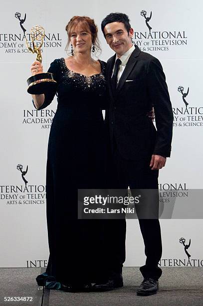Anneke von der Lippe and Robin Lord Taylor attend the "43rd International Emmy Awards" at the New York Hilton in New York City. �� LAN