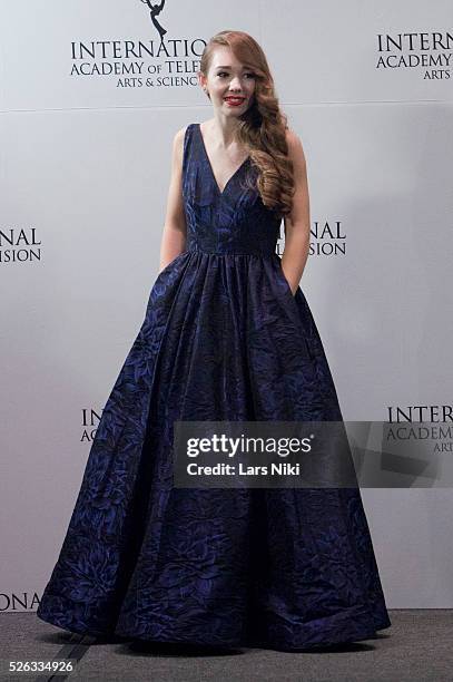 Holly Taylor attends the "43rd International Emmy Awards" at the New York Hilton in New York City. �� LAN