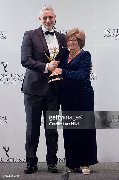 Baz Ashmawy and Nancy Ashmawy attend the "43rd International Emmy Awards" at the New York Hilton in New York City. �� LAN