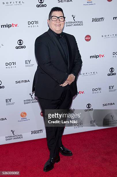 Lea DeLaria attends the "43rd International Emmy Awards" at the New York Hilton in New York City. �� LAN