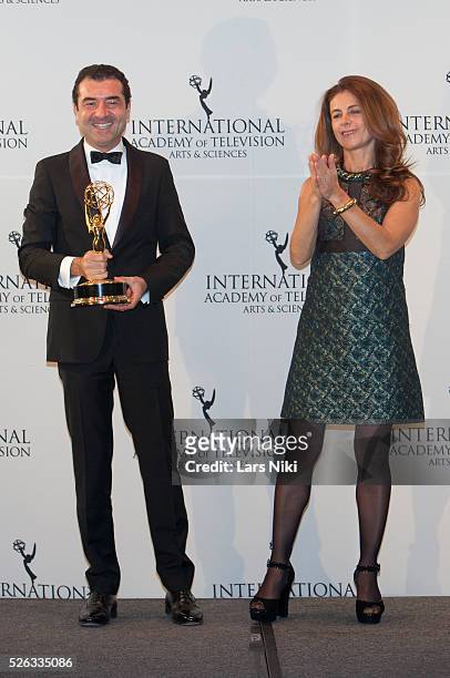 Vassili Clert and Anne Landois attend the "43rd International Emmy Awards" at the New York Hilton in New York City. �� LAN