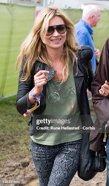 Kate Moss at The Glastonbury Festival.