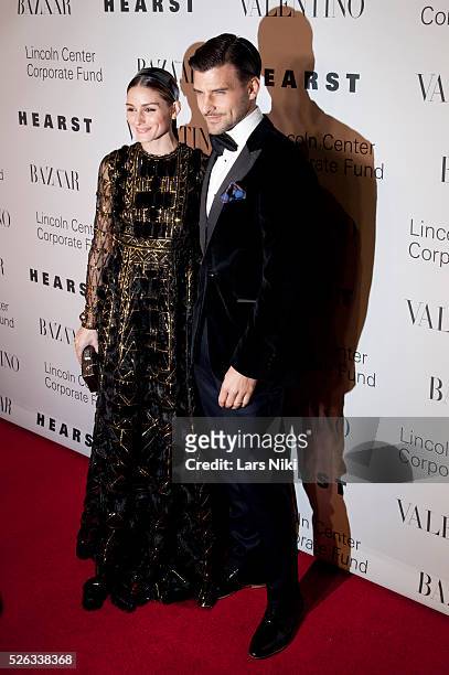 Olivia Palermo and Johannes Huebl attend "An Evening Honoring Valentino Lincoln Center Corporate Fund Black Tie Gala" at Alice Tully Hall in New York...
