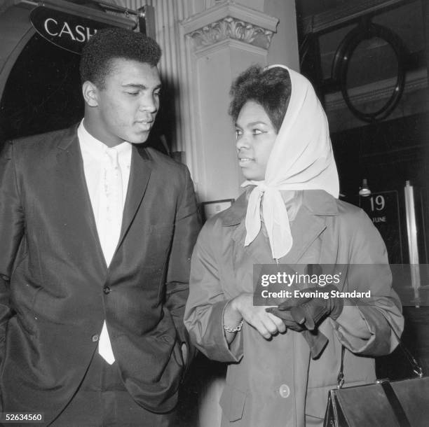 Heavyweight boxing champion Cassius Clay , with his wife, 21st June 1963.