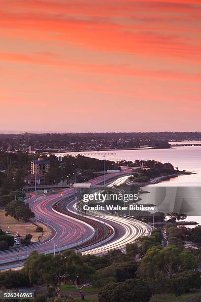 australia, perth, kwinana freeway, exterior - perth city australia stock pictures, royalty-free photos & images