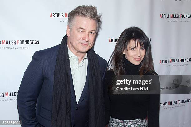 Alec Baldwin and Hilaria Thomas attend the "Arthur Miller - One Night 100 Years" benefit at the Lyceum Theatre in New York City. © LAN