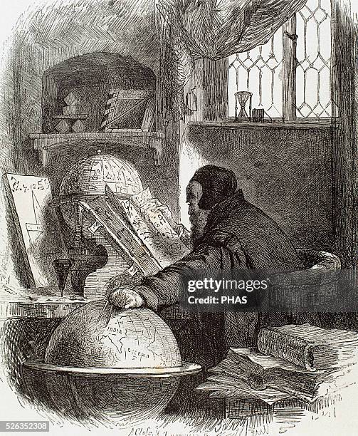 Astronomer. Modern Age.15th century. Engraving, 19th century.