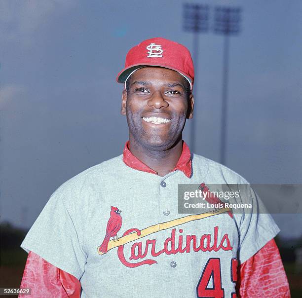 Bob Gibson of the St. Louis Cardinals poses for a portrait. Bob Gibson played for the St. Louis Cardinals from 1959-1975.