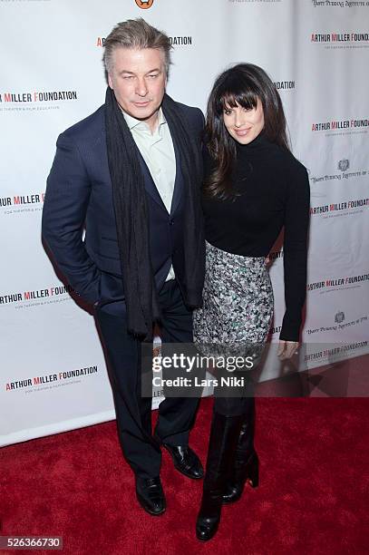 Alec Baldwin and Hilaria Thomas attend the "Arthur Miller - One Night 100 Years" benefit at the Lyceum Theatre in New York City. �� LAN