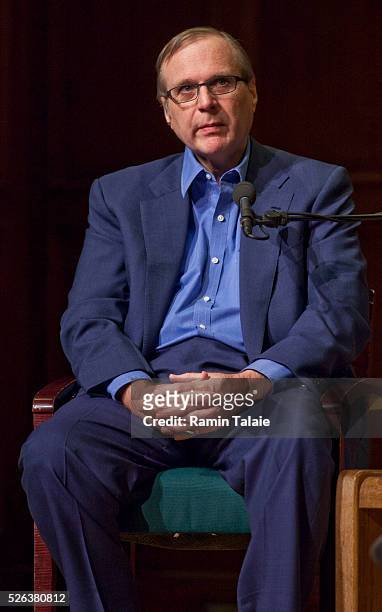 Paul Allen, Co-Founder of Microsoft Inc., speaks during an event at the 92nd Street Y in New York, on Sunday, April 17, 2011. Allen's memoir "Idea...