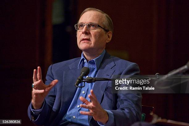Paul Allen, Co-Founder of Microsoft Inc., speaks during an event at the 92nd Street Y in New York, on Sunday, April 17, 2011. Allen's memoir "Idea...