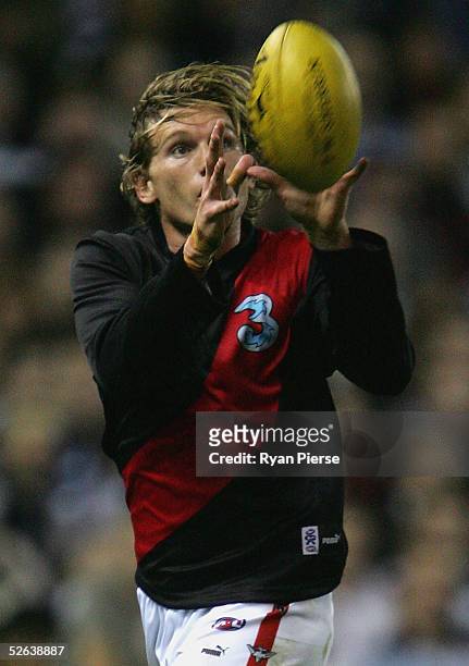 James Hird for the Bombers in action during the round four AFL match between the Geelong Cats and the Essendon Bombers at the Telstra Dome on April...